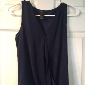 Ann Taylor XS v neck Navy blouse